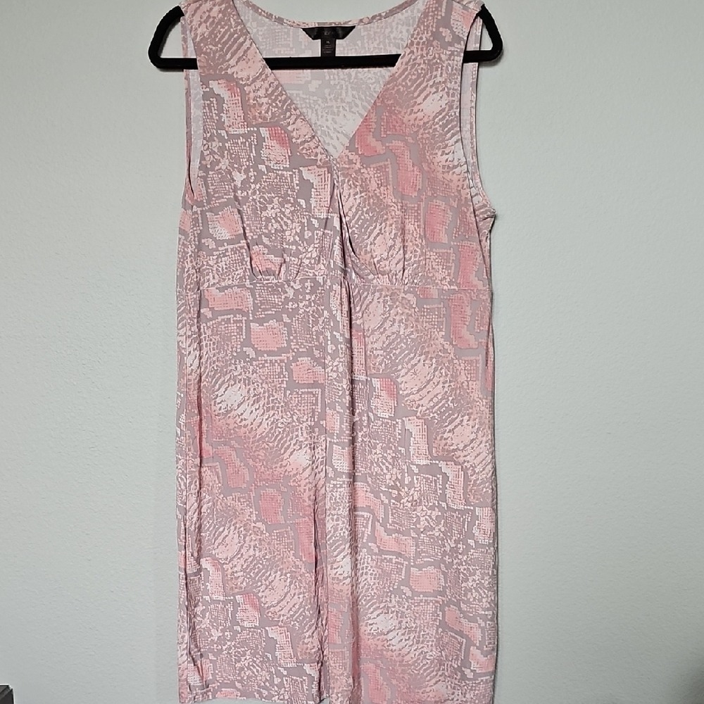 Ambrielle Girly Mobwife Pink Animal Print Surplice Sleeveless Nightgown XL